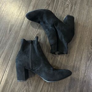 Mari A Black Suede Heeled Boots